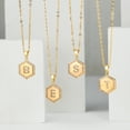 thumbnail image 3 of TINGN Dainty Gold Necklace for Women 14K Gold Plated Alphabet Hexagon Initial Necklace, 3 of 5