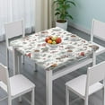 thumbnail image 3 of White Christmas Bird and Pine Pattern Square Fitted Tablecloth with Elastic Edge,Square Table Cover,Washable Elastic Table Cover for Home Kitchen Party Decor 34"x34", 3 of 6