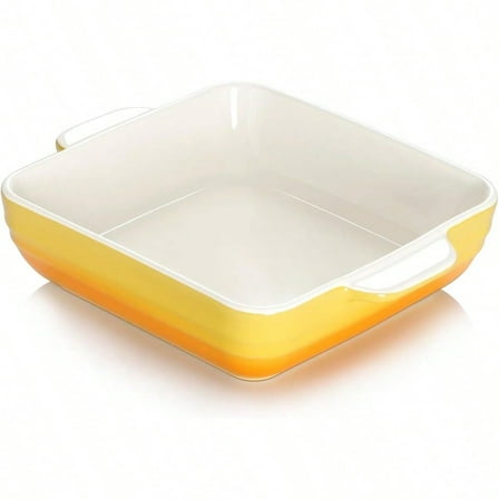 8x8 inch Square Baking Dish 50 Oz/1.6 Qt Ceramic Baking Pan with Handles Casserole Dish for Oven Porcelain Bakeware Gradient