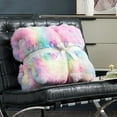thumbnail image 4 of Cozy Bliss Faux Fur Throw Blanket for Couch, Fuzzy Soft Plush Thick Bubble Blanket for Sofa Bedroom Living Room,50 * 60 Inches Tie-dye Rainbow, 4 of 18