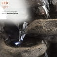 thumbnail image 6 of Alpine Corporation 11" Tall Indoor 3-Tier Tabletop Stone Water Fountain with LED Lights, 6 of 12