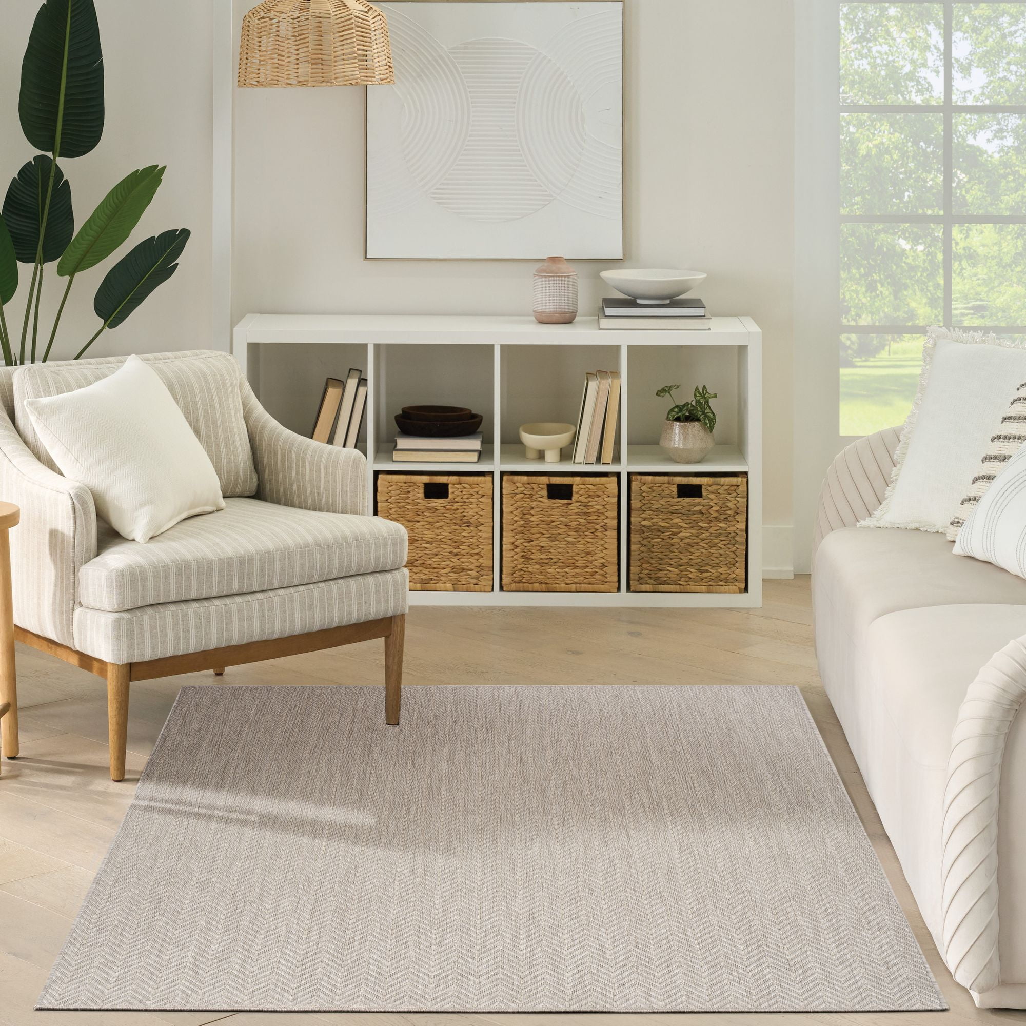 Nourison Horizon Indoor/Outdoor 6' x 9' Grey Modern Rug