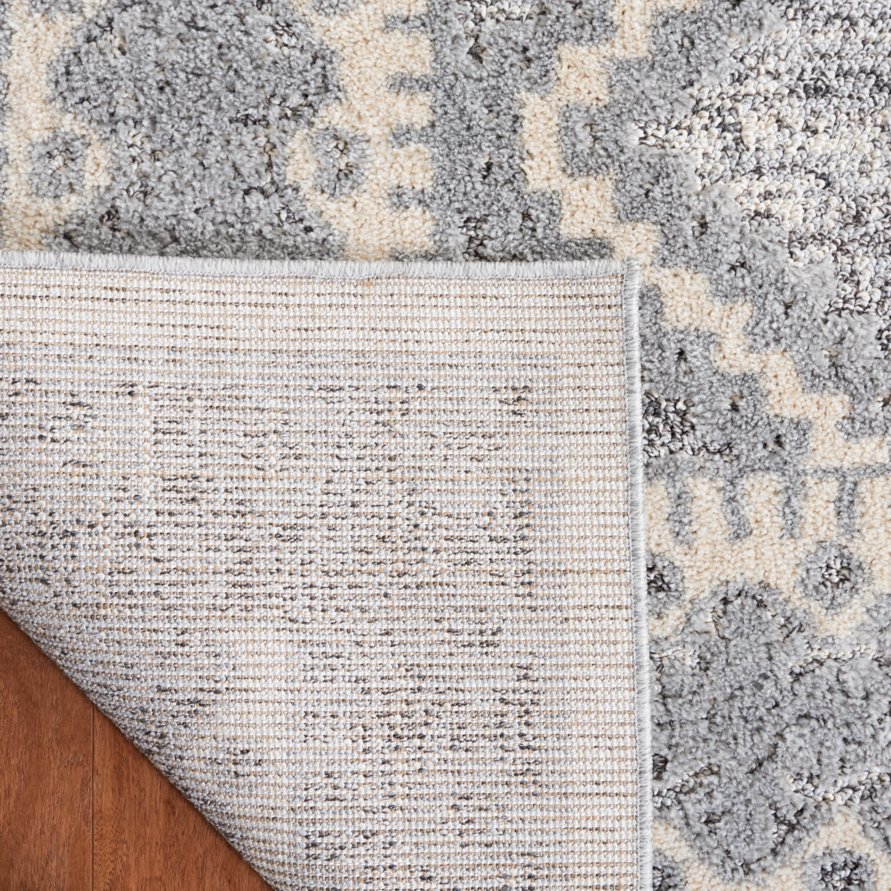 SAFAVIEH Martha Stewart Lucia Shag Area Rug, Grey/Ivory, 5'1" x 7'6"