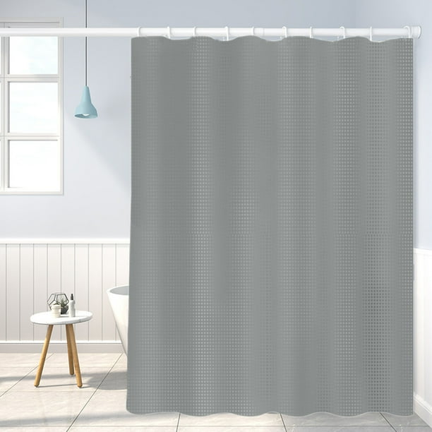 Cortina de ducha impermeable de doble cara con estampado de lunares lisos | Forro de ducha que bloquea la humedad