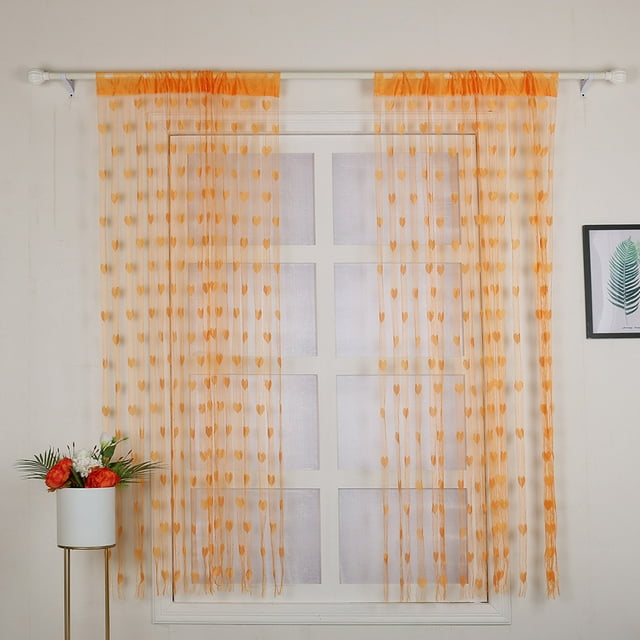 uds 100*200cm novedad corazón decoración ventana habitación línea cortina romántica cadena borla puerta cortina divisor