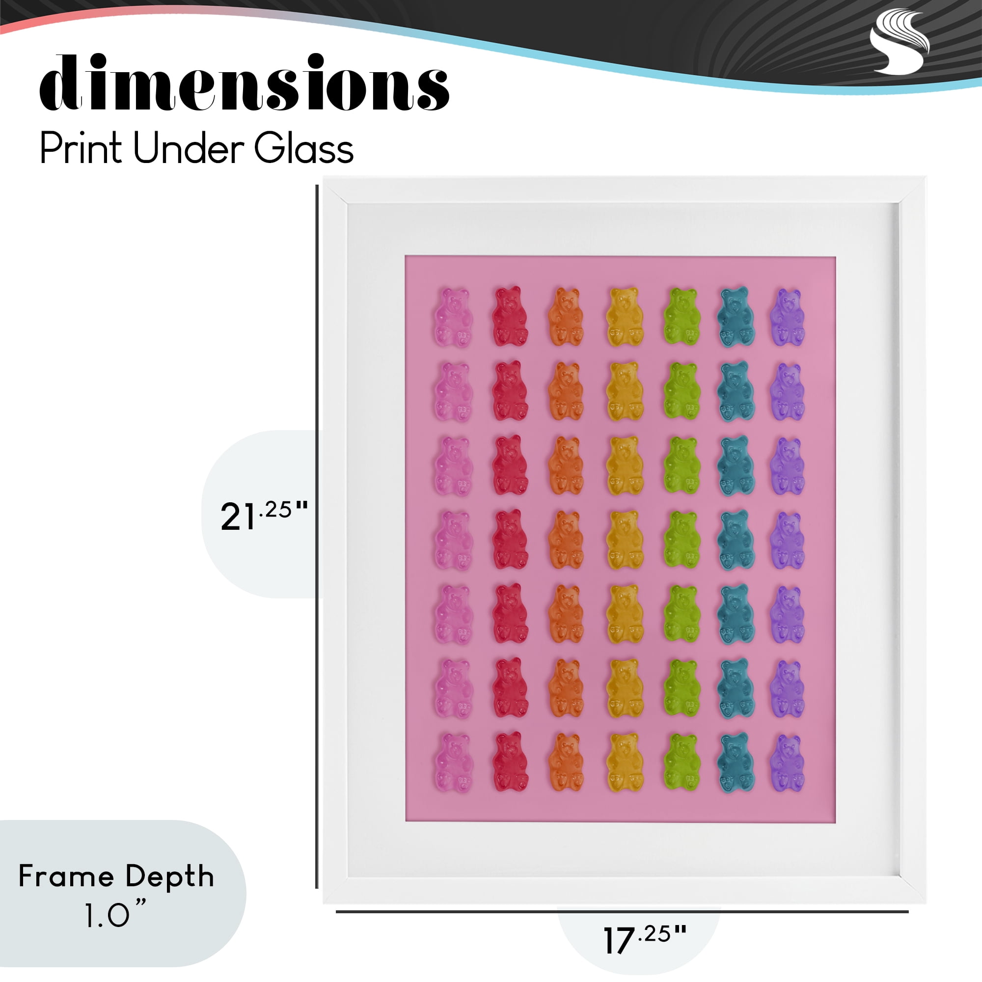 Stupell Industries Rainbow Bears in Stripes White Framed Print Under Glass, design by LISH Creative