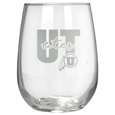 Utah Utes Etched 17oz. City Stemless Wine Glass