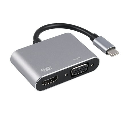 ESYNIC USB C To Hdmi Adapter USB 3.1 Type C To Vga Hdmi 4K UHD Converter Port HUB (Best Usb To Vga)