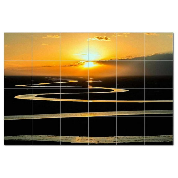 River Ceramic Tile Mural Kitchen Backsplash Bathroom Shower, 401461-M64