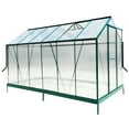 thumbnail image 3 of imerelez 6.3'*12.2'*7' Polycarbonate Greenhouse, Heavy Duty Outdoor Aluminum Walk-in Green House Kit with Rain Gutter, Vent and Door for Backyard Garden, color green, 3 of 8