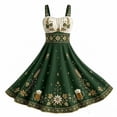 thumbnail image 4 of WAGUTH Women's Oktoberfest Print Dirndl Dresses Sleeveless Midi-Length Dress A‑Line Swing Dress for Beer Festival Party, 4 of 5