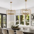 thumbnail image 3 of Kira Home Glam 27" 8-Light Modern Gold Chandelier, Mid-Century Geometric Gold Hanging Light with Open Frame, Cool Brass, 3 of 8