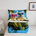 thumbnail image 5 of Homewish French Bulldog Animal Queen Comforter Set,Summer Beach Comforter Sets Queen,Green,Reversible,3pcs,1 Comforter and 2 Pillowcases, 5 of 7