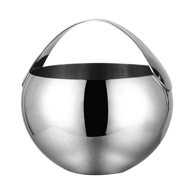 Cubo de hielo de acero inoxidable, enfriador de botellas, recipiente para bebidas con asa, botella 2L Plata