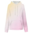 thumbnail image 3 of Dazajoo Pullover Hoodies for Women Oversized Long Sleeve Trendy Gradient Color Pullover Sweatshirts with Pocket 2025 Autumn Womens Loose Casual Drawstring Hooded Tops,Pink,S, 3 of 5