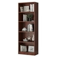 thumbnail image 7 of MAYEERTY Freestanding 5-Shelf Wood Bookshelf with Adjustable Shelves for Home Office, Cherry, 7 of 7