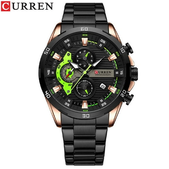 EXPLOJOY Men's Stainless Steel Chronograph Watch – Waterproof Design with Luminous Dial