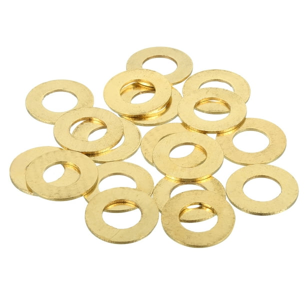 Arandela plana de latón Uxcell, 15/16" OD x 1/2" ID x 1.2mm, surtido de arandelas para fenders M12 para tornillos, paquete de 18