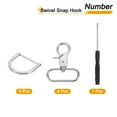 thumbnail image 3 of Uxcell 4 Pack Swivel Snap Hook, 38mm(1 1/2") Trigger Snap with D Ring Heavy Duty Metal Lobster Claw Clasp Lanyard Clips for Straps Bags Belting Leathercraft, Silver White, 3 of 6