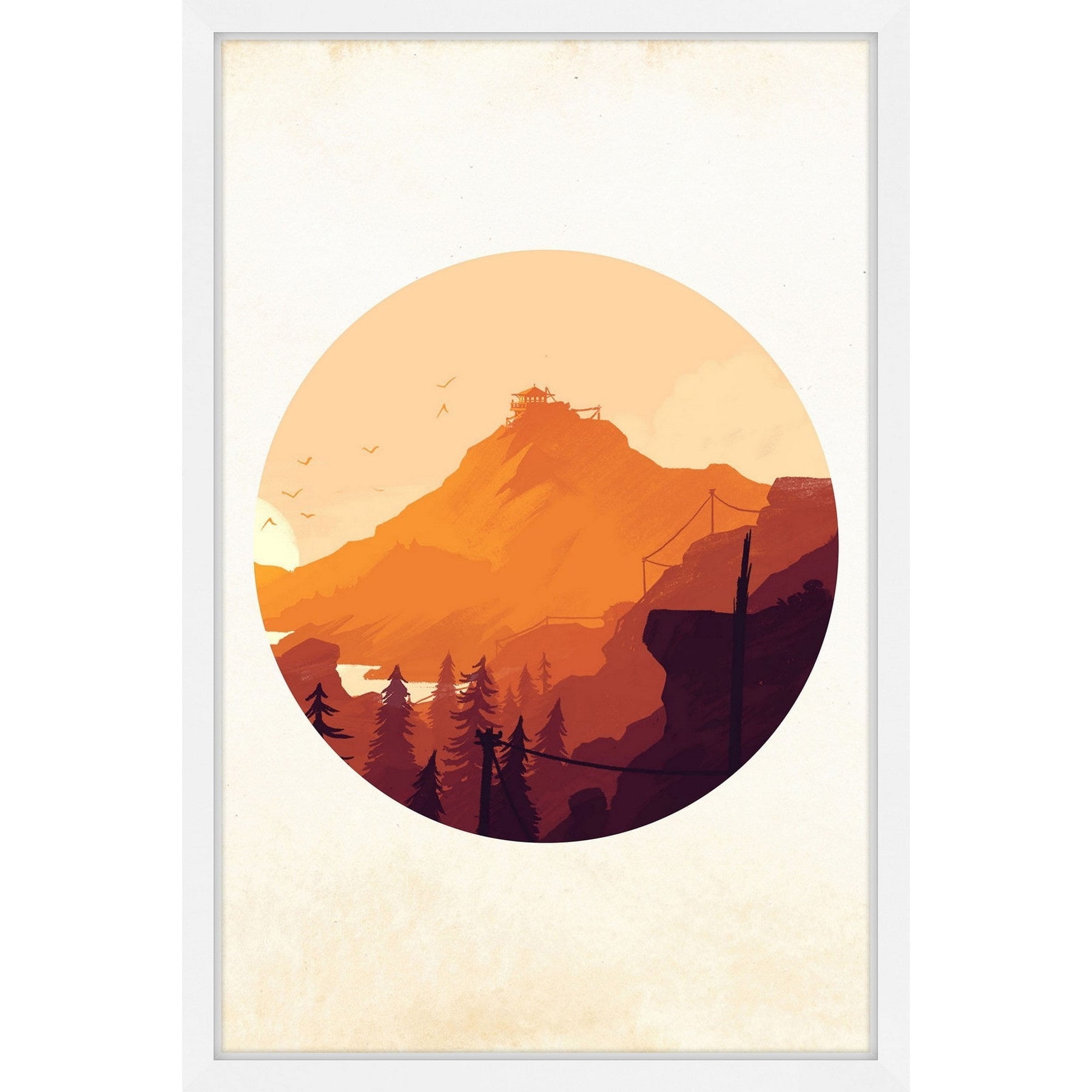 Marmont Hill "Orange Sunset" Framed Painting Print
