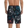 thumbnail image 2 of Balery Joystick Gamepad Men's Cotton Knit Pajama Shorts Waistband & Pockets,Short Pajama Pants-Medium, 2 of 8