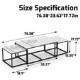 thumbnail image 2 of Nesting Coffee Tables,3 Piece Living Room Coffee Table, Rectangular Coffee Table Set,End Table Side Tables for Living Room Bedroom(White), 2 of 12