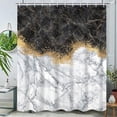 thumbnail image 3 of Black and Gold Marble Shower Curtain Abstract Luxury Grey Golden Texture Waterproof Shower Curtain for Bathroom Modern Aesthetic Fabric Bath Curtain Accessories Home Decor, 72x72 Inch, 3 of 6