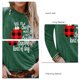 thumbnail image 5 of Camiseta de mujer con estampado de letras, cuello redondo, manga larga, ajuste informal, blusa de moda para oficina, verde, M, 5 of 6