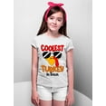 thumbnail image 3 of Coolest Turkey in Town Thanksgiving Funny Cool Sunglasses Youth T-shirt For Kids, XL, White, 3 of 6
