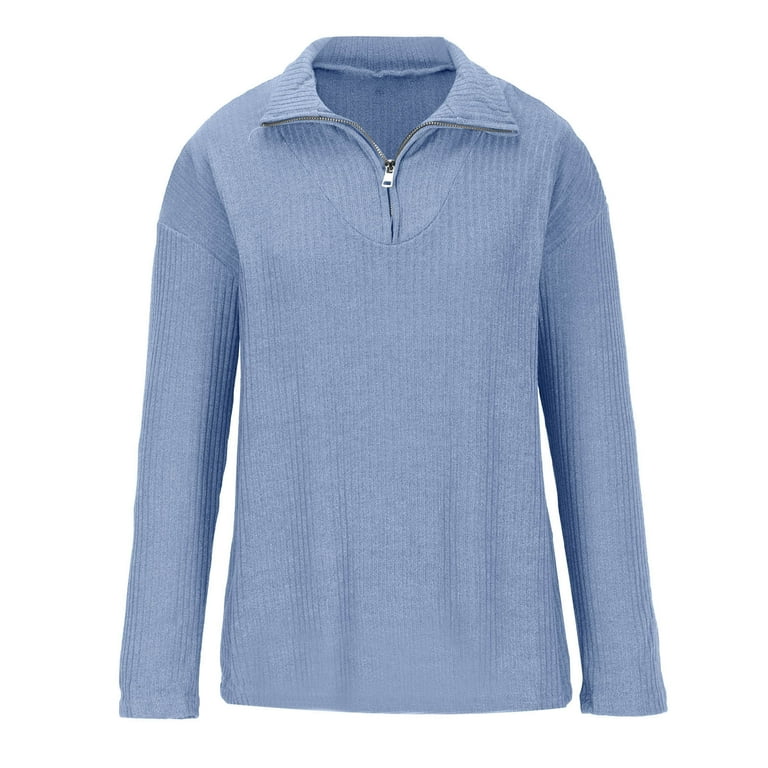JGGSPWM Women's Cozy Long Sleeve Half-Zip Sweater Oversized