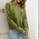 thumbnail image 5 of Suéter de cuello redondo para mujer, blusa de manga larga informal de punto a la moda Fridja  hjk1900, 5 of 7