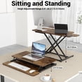 thumbnail image 2 of Standing Desk Wide Height Adjustable Quick Sit Stand Computer Desk Converter for Home Office Workstation ( Frame + Desktop), 2 of 7