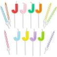 thumbnail image 7 of Blue Panda Birthday Cake Candles Set (96 Count) Letter J and Colored Stripes, 7 of 7