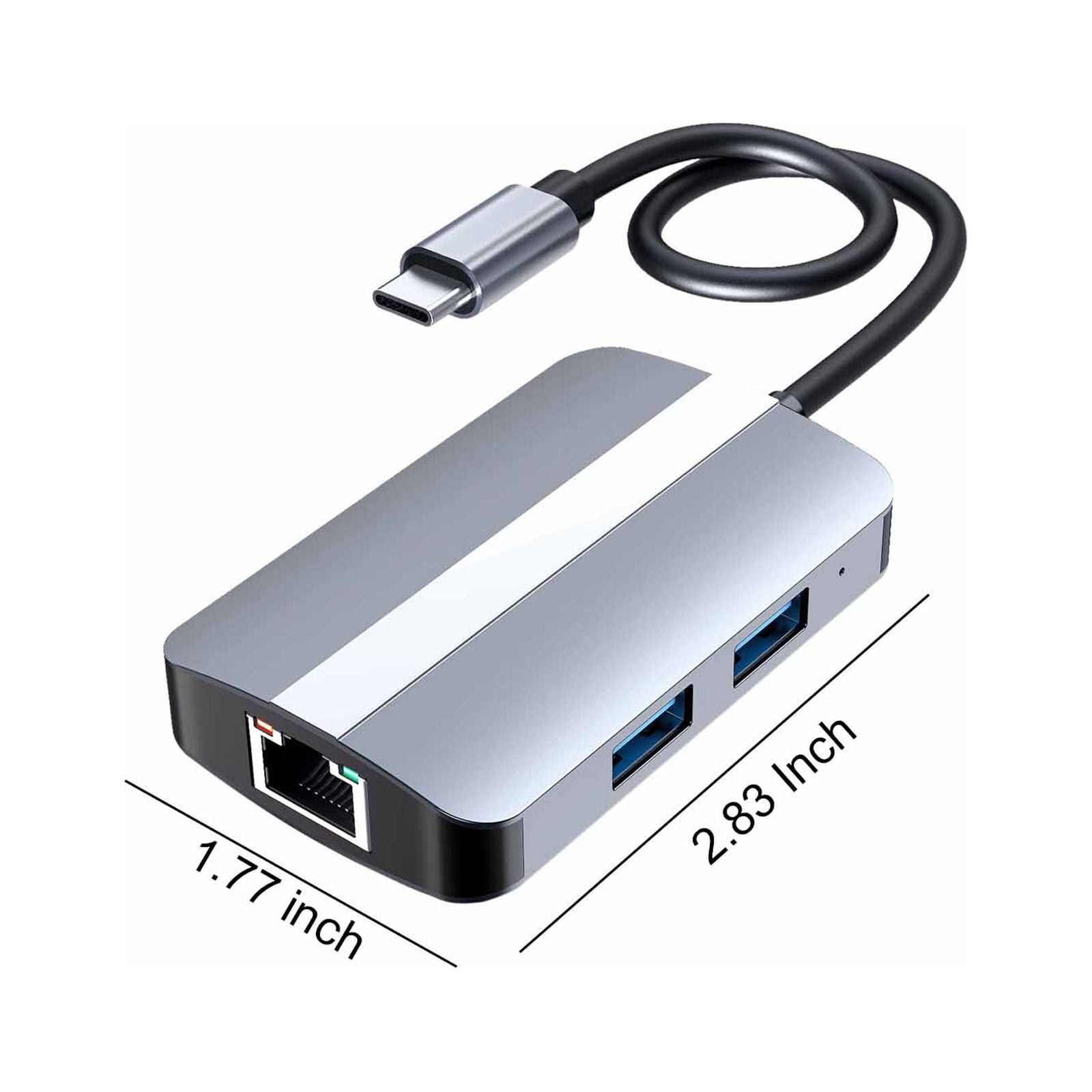 USB C Hub, 5-in-1 USB C Hub Multiport Adapter, Up To 5Gbps Transmission Speed, Support SD/TF Read and Write, Compatible with MacBook Series, Chromebook, Zenbook etc Type C Devices