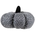 thumbnail image 4 of Northlight Woven Pumpkin Fall Harvest Decoration - 7.5" - Gray and Black, 4 of 7