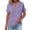 Purple, variant on Staron Summer Spring Women's Shirts V-Neck Loose Blouse Casual Fashion Short Sleeve Button Up Top with Pockets, Light Blue M