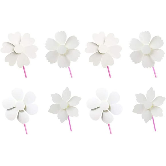 CPDD 8pcs Make Your Own Windmill Kits White Blank Crafting Spinner Pinwheel Education Painting Toys for Kids to Decorate and Personalise ( Mixed Style )