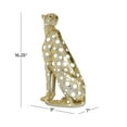 thumbnail image 3 of 7" x 16" Gold Polystone Leopard Sculpture, by DecMode, 3 of 8