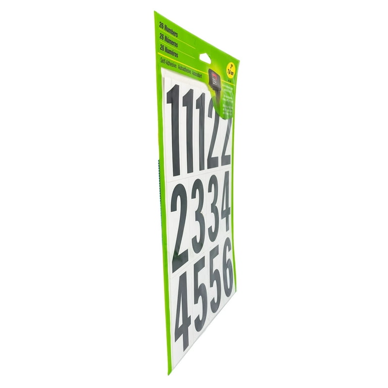 Hy-Ko 3 Black and White Vinyl Numbers, Self-adhesive Stickers, 26 Pieces 
