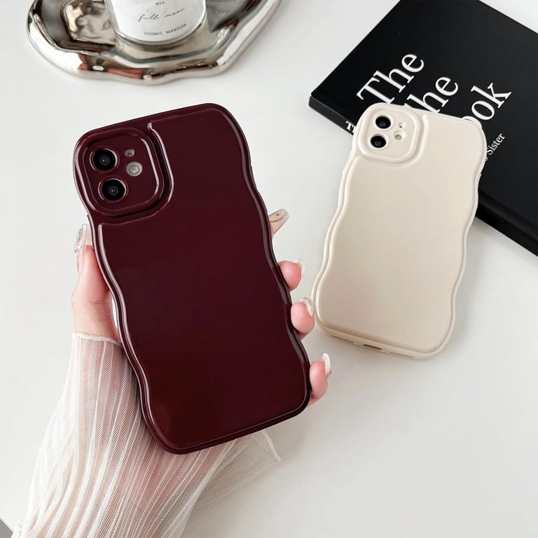 for iPhone 11 Phone Case, Cute Simple Curly Wave Frame Shape, Soft Silicone  Aesthetic Shockproof Compatible with iPhone Case (Burgundy, iPhone 11) -  Walmart.com