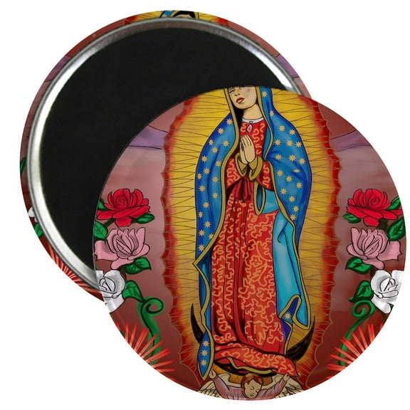 CafePress - Virgin Of Guadalupe Magnet - 2.25" Round Magnet, Refrigerator Magnet, Button Magnet Style