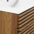 thumbnail image 4 of Maklaine Contemporary Wood Bathroom Vanity in Walnut and White, 4 of 13