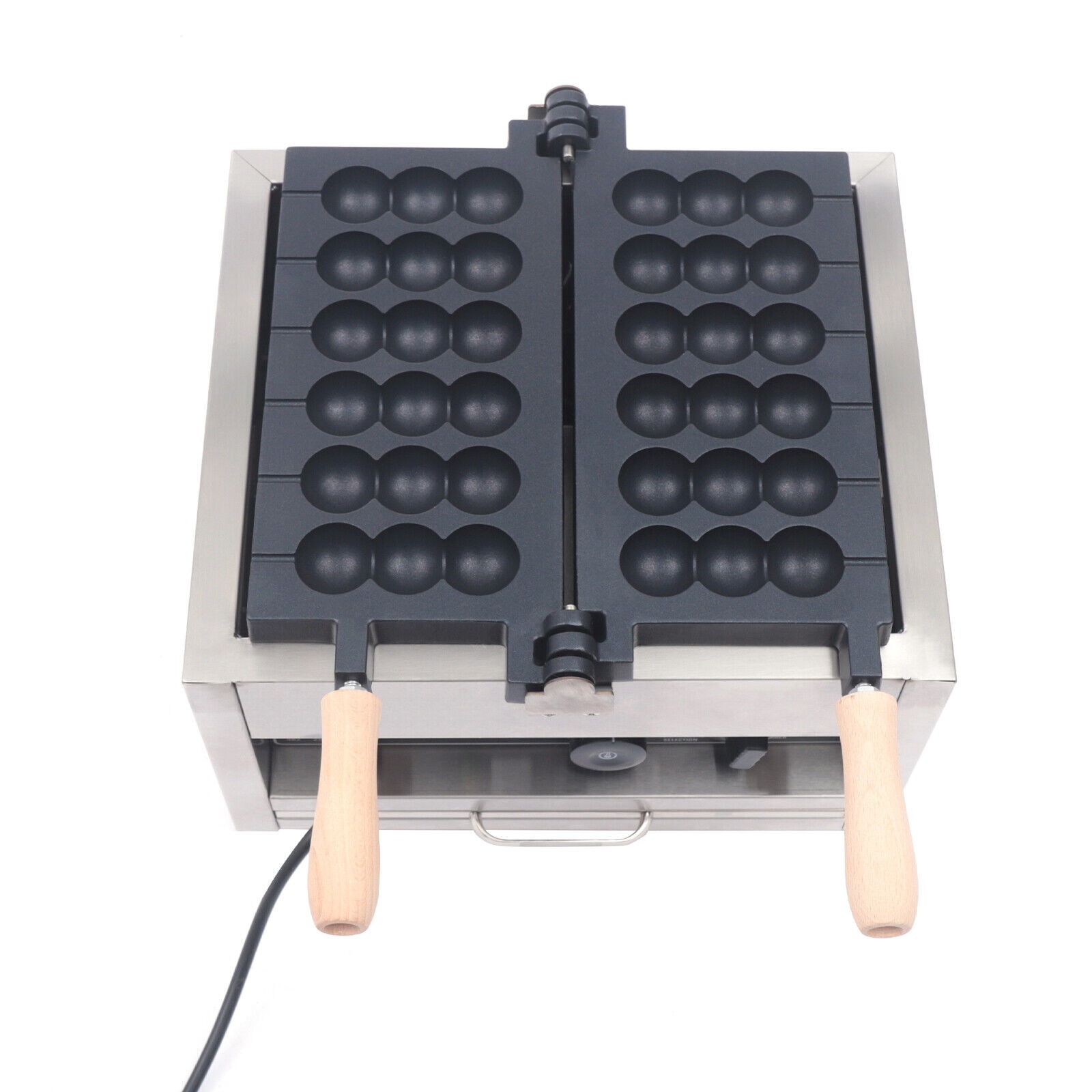 Miumaeov 6 Grids Commercial Waffle Maker Electric Non-stick Bubble Pancake Baking Machine 1400W 110V