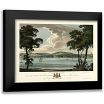 Polwhele, Richard 14x12 Black Modern Framed Museum Art Print Titled - Powderham Castle
