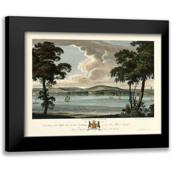 Polwhele, Richard 14x12 Black Modern Framed Museum Art Print Titled - Powderham Castle