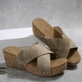 thumbnail image 4 of WAVSUF Flat Sandals for Women Platform Breathable Shoes Slippers Khaki Size 42, 4 of 9