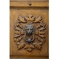 thumbnail image 2 of Eggers, Julie 23x32 Black Ornate Wood Framed with Double Matting Museum Art Print Titled - Italy-Tuscany Ornate door knocker in the historic hill town of Montalcino, 2 of 4