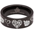 thumbnail image 5 of Heart Rose Tungsten Carbide Ring, 5 of 9