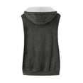 thumbnail image 4 of Lovskoo 2024 Womens Fuzzy Fleece Vest Cozy Sleeveless Winter Warm Vests with Pocket Zip Up Hooded Waistcoat Outerwear Dark Gray, 4 of 6