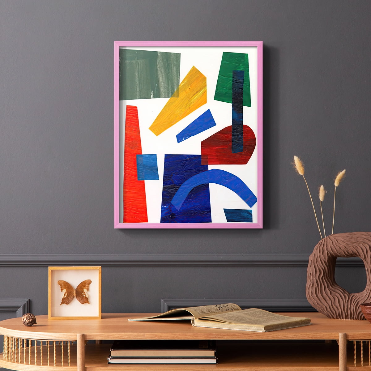Colorful Shapes I in Paper Solid Wood 8 x 10 Framed Print
